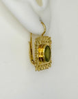 Framed Peridot Deco Earrings