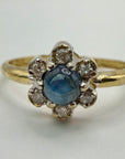 Flower 14k Gold, Sapphire and Diamond Ring