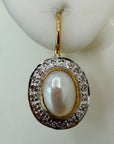 14k Artemis Pearl and Diamond Earrings (.20ct)