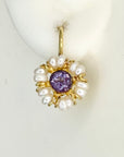Sweet Adeline Amethyst and Pearl Earrings