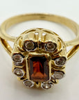 14k La Traviata Garnet and Diamond Ring