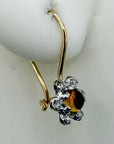 14k Citrine and Diamond Flower Earrings (.10ct)
