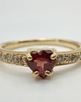 14k Romeo Garnet and Diamond Ring