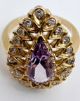 14k Guinevere Amt and Diam Ring (.36ct)