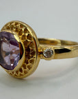 Ariadne 14k Gold, Amethyst and Diamond Ring
