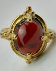 14k Moulin Rouge Garnet and Diamond Ring