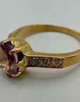 14k Richelieu Amethyst and Diamond Ring