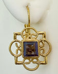 14k Rosette Iolite Earrings