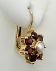 Vinca 14k Gold, Pearl and Garnet Earrings