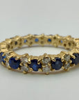 14kマルケササファイアとダイヤモンドリング(.60ct)