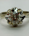 American Beauty 14k White Gold and Diamond Rosette Ring