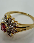 14k Sweetheart Rhodolite and Diamond Ring