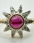 14k Andean Sun Garnet and Diamond Ring