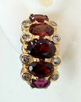 Prince Consort 14k Gold, Garnet and Diamond Earrings.