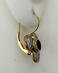 Troubadour 14k Gold, Diamond and Sapphire Earrings