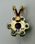 14k Amethyst and Diamond Flower Pendant