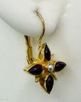 14k Gold Eleonora Duse Garnet and Pearl Earrings