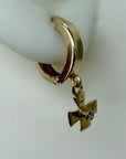 Santa Maria 14k Gold and Diamond Cross Earrings