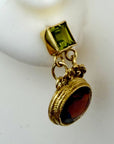 14k Verona Garnet and Peridot Earrings