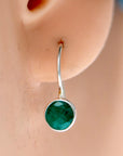 Sol Invictus Emerald Silver Earrings