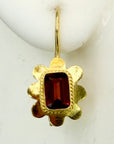 14k Garnet Rose Earrings