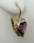 14k Carmen Iolite and Diamond Earrings (.55ct)