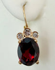 14k Queen of Diamond Garnet and Diamond Earrings