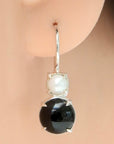 La Bohème Onyx and Pearl Silver Earrings