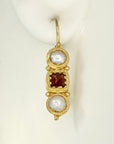Glastonbury Garnet and Pearl Earrings