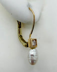 14kジョリーパール&ダイヤモンドイヤリング(.20ct)