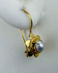 14k Rosebud Pearl Earrings