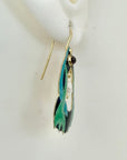 Vintage Shashi Pearl and Garnet Green Orchid Earrings