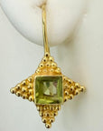 Alexandrian Star 14k Gold and Peridot Earrings