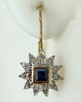 Astral 14k Gold, Sapphire and Diamond Earrings
