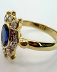 14k Eleanor of Aquitaine Iolite and Diamond Ring