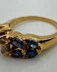 14k Delphine Sapphire and Diamond Ring