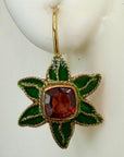 14k Garnet Holiday Earrings