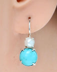 La Bohème Turquoise and Pearl Silver Earrings