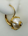 14k Eye Of Pearl Earrings