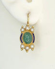 Shakespearean Emerald and Pearl Earrings