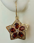14k Garnet and Diamond Earrings (.33ct)