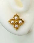14k Pearl Blossom Earrings