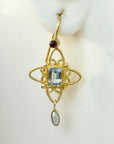 Anabelle Blue Topaz and Cultured Pearl Earrings