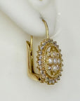 East India 14k Gold, Diamond and Pearl Earrings
