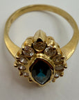 14k Blue Danube Sapphire and Diamond Ring