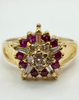 Celestial Light 14k Gold, Ruby and Diamond Ring