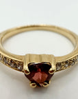 14k Romeo Garnet and Diamond Ring