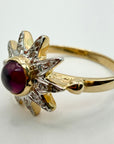 14k Andean Sun Garnet and Diamond Ring