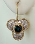 Troubadour 14k Gold, Diamond and Sapphire Earrings