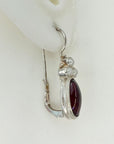 Windsor Garnet and Pearl Silver Earrings